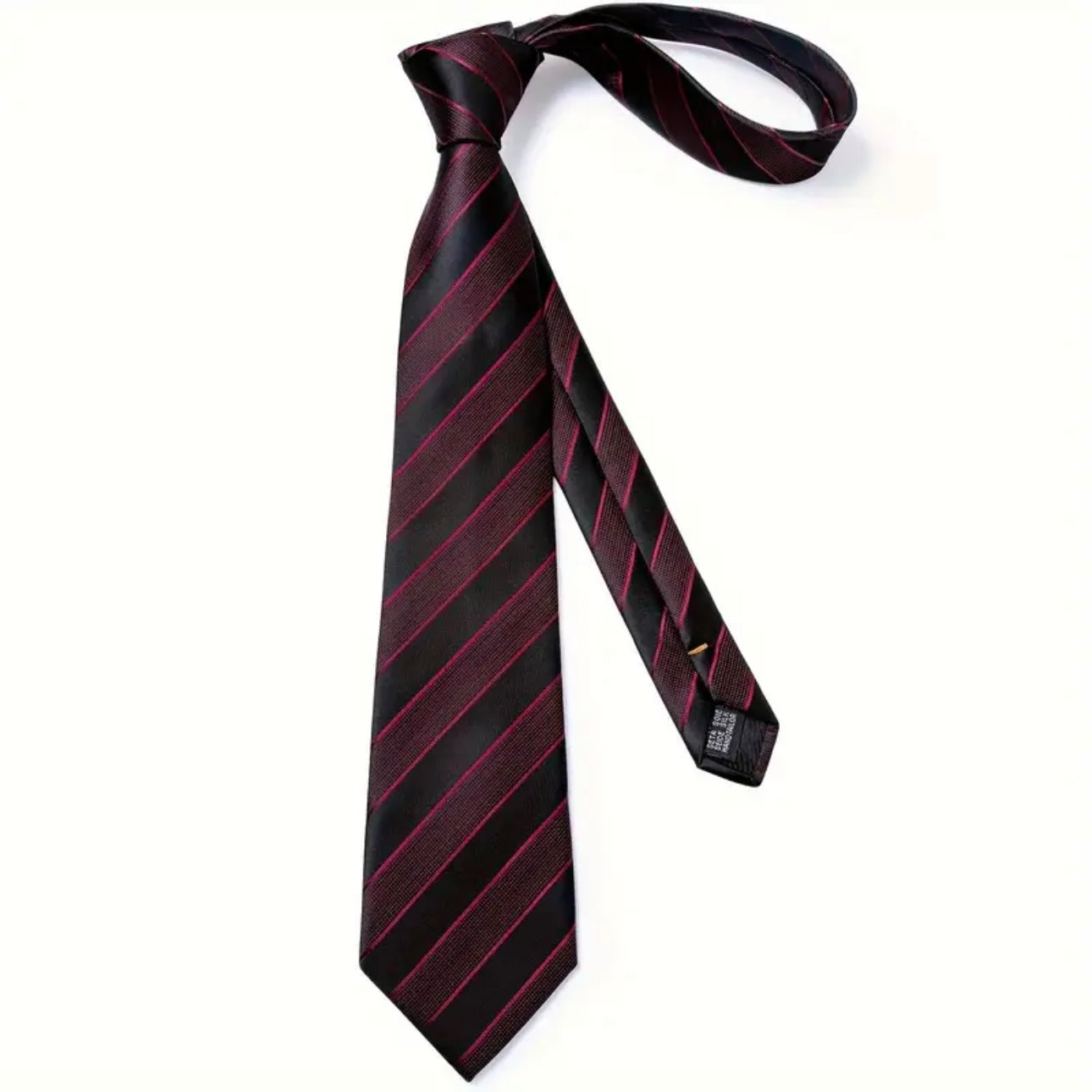 Black Pink Stripe Necktie Set