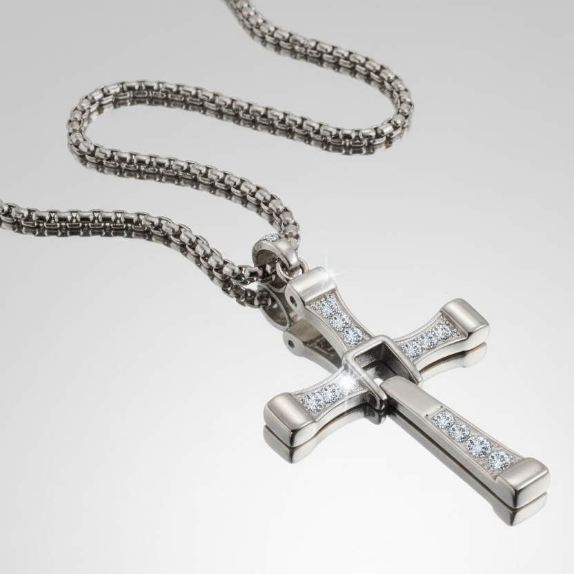 Rhinestone Cross Necklace