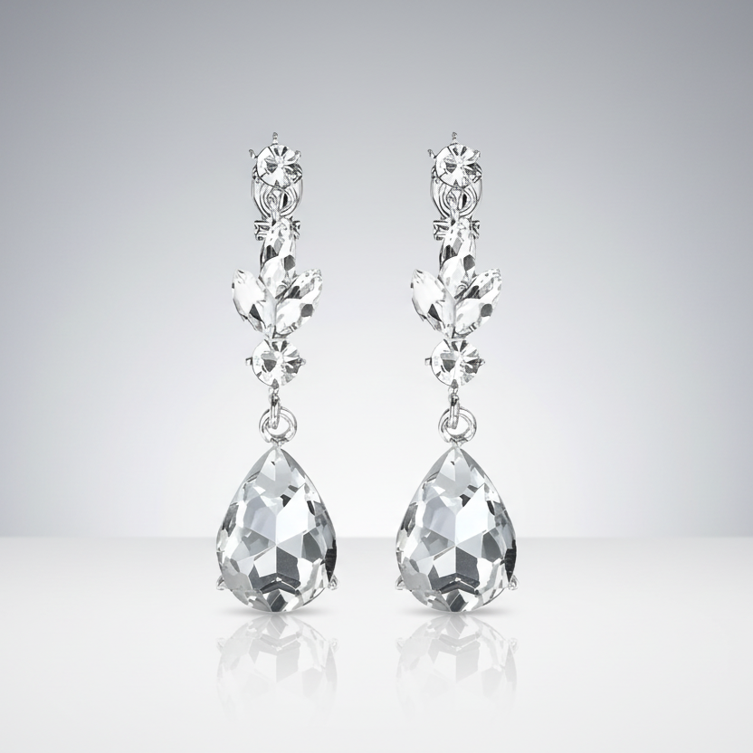 Dangling Zircon Clip Earrings
