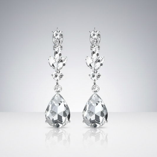 Dangling Zircon Clip Earrings