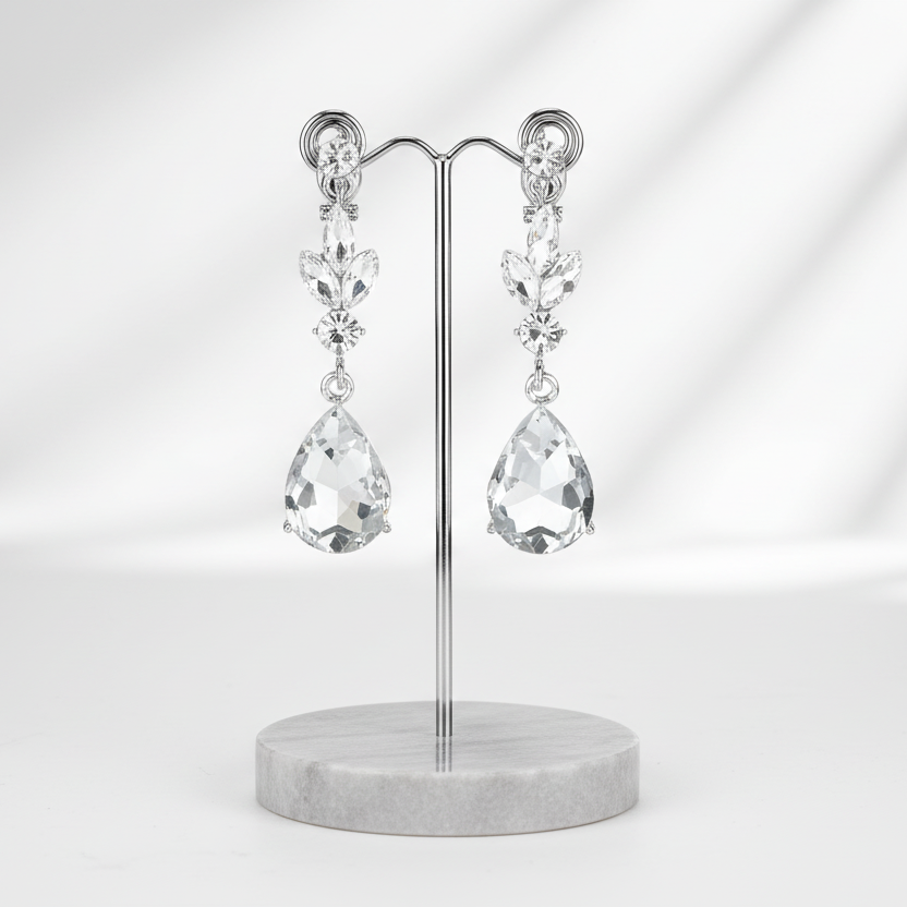Dangling Zircon Clip Earrings
