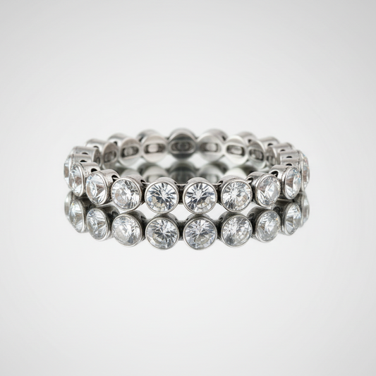 Clear Silver Magnetic Clasp Bracelet