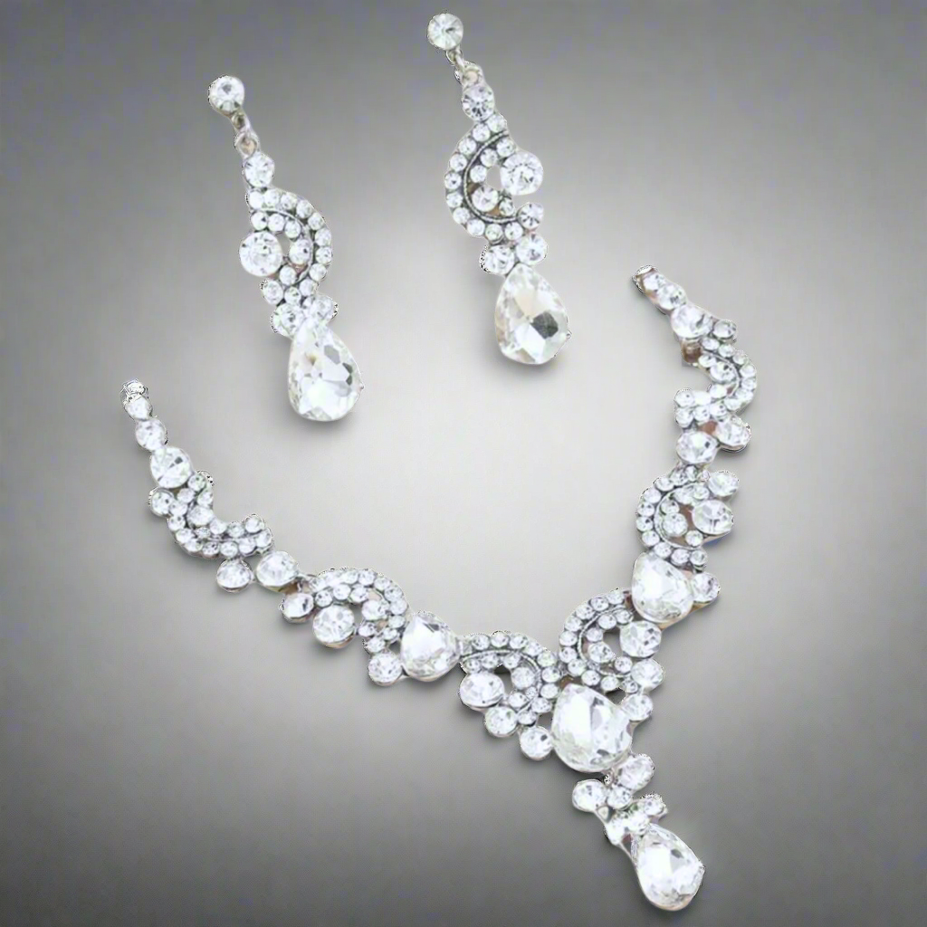 Clear Rainbow Scroll Jewelry Set