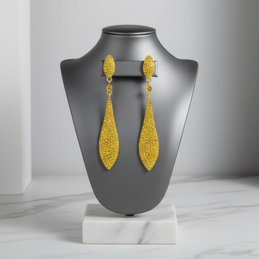 Modern Slim Yellow Drop Earrings