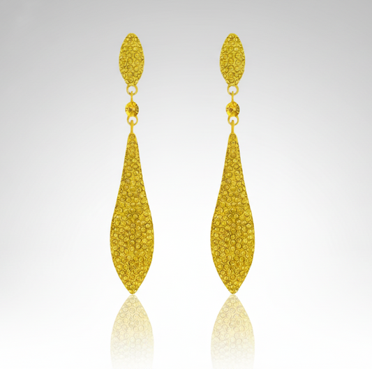 Modern Slim Yellow Drop Earrings