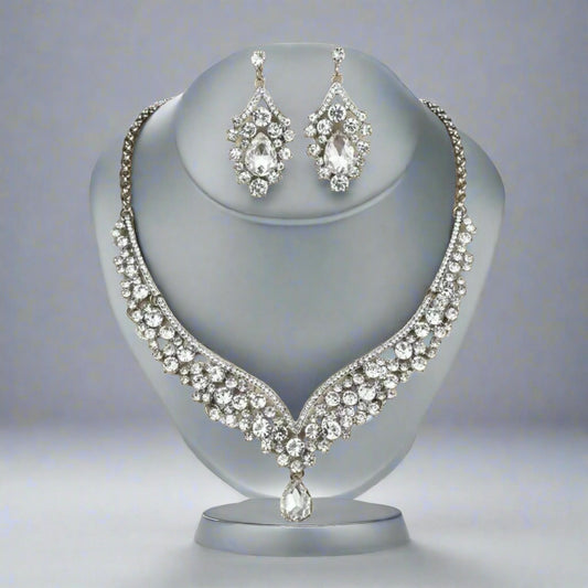 Teardrop Clear Jewelry Set