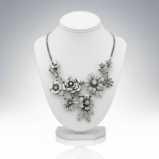 Floral Rhinestone Necklace