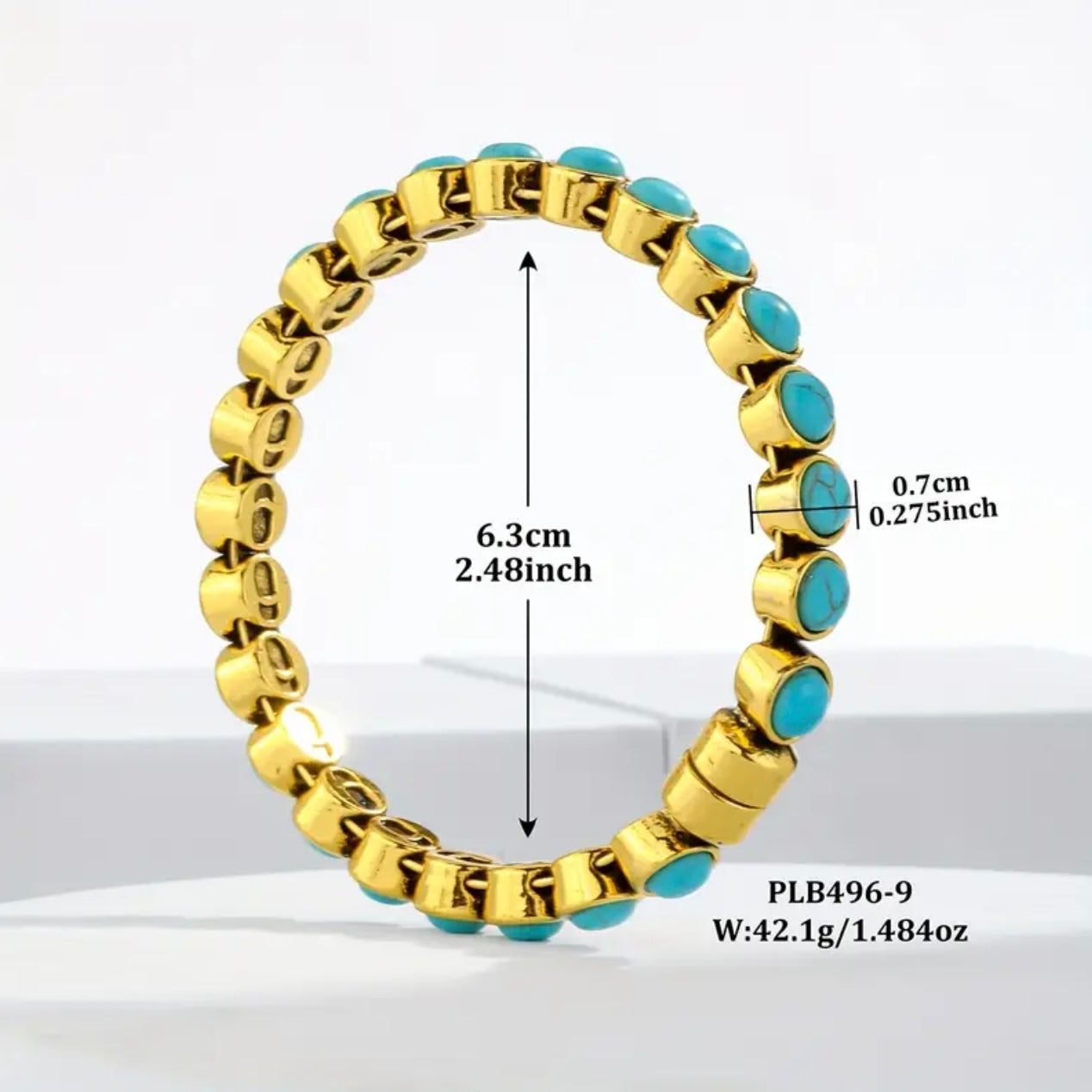 Inlaid Blue Sky Gold Bracelet