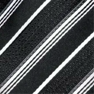 Black White Stripe Necktie Set