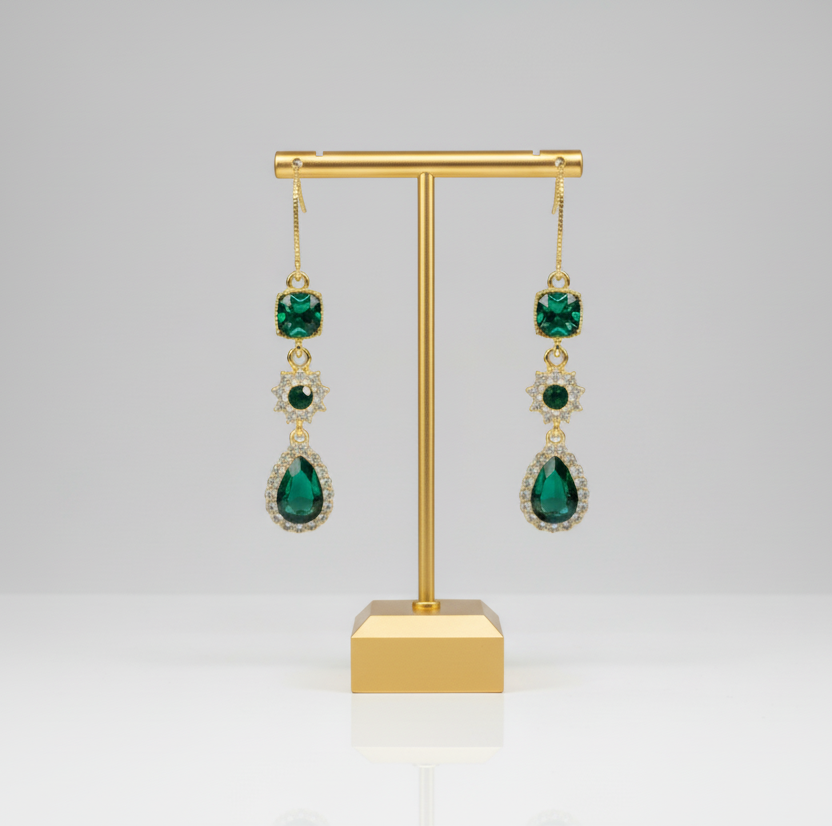 Emerald Green Dangle Earrings