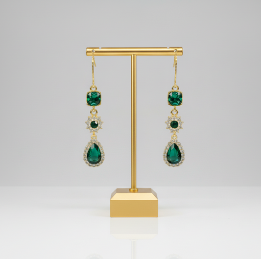 Emerald Green Dangle Earrings