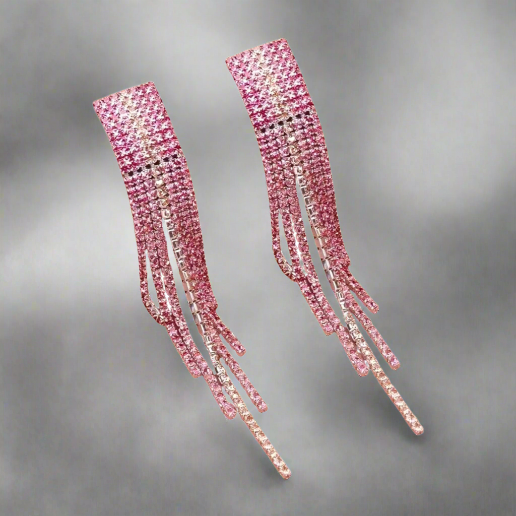 Pink Champagne Tassel Earrings