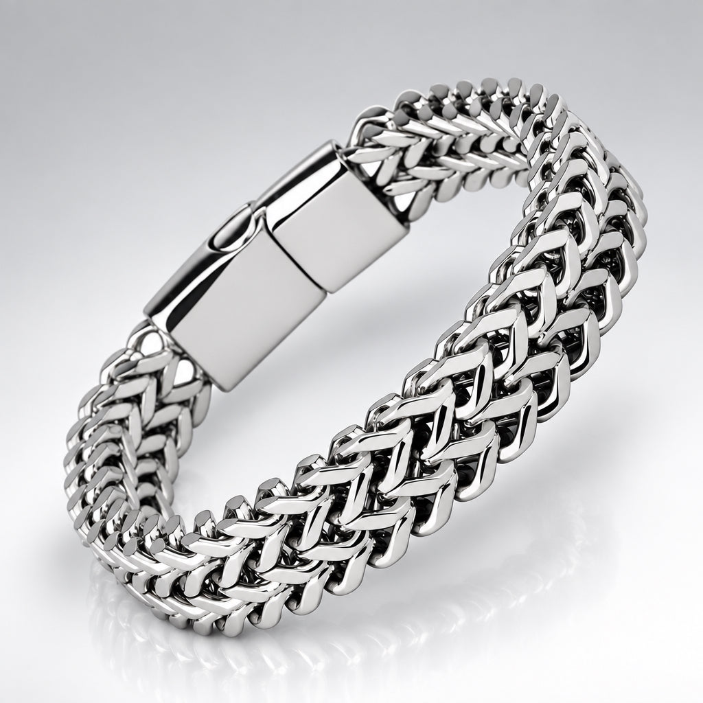 Woven Steel Chain Bracelet