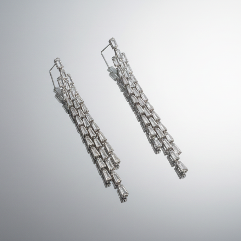 Baguette Tassel Earrings
