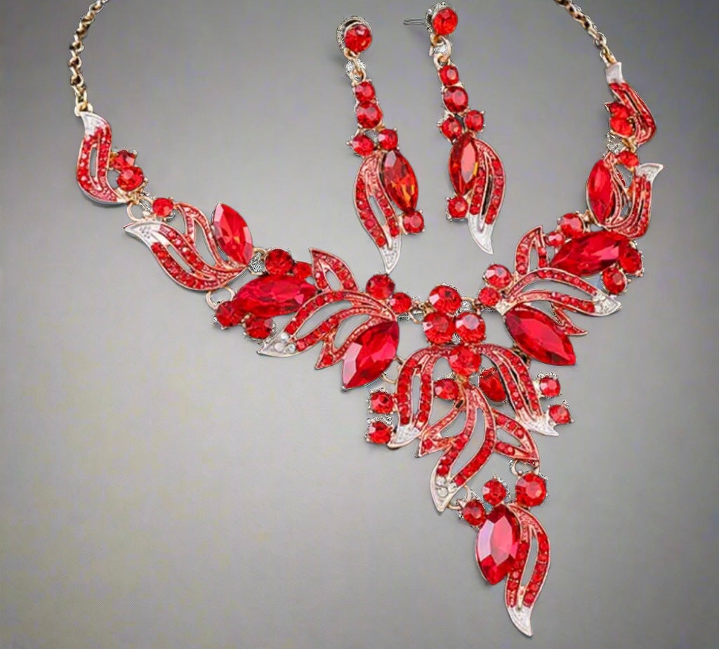 Red Leaves Jewelry Set