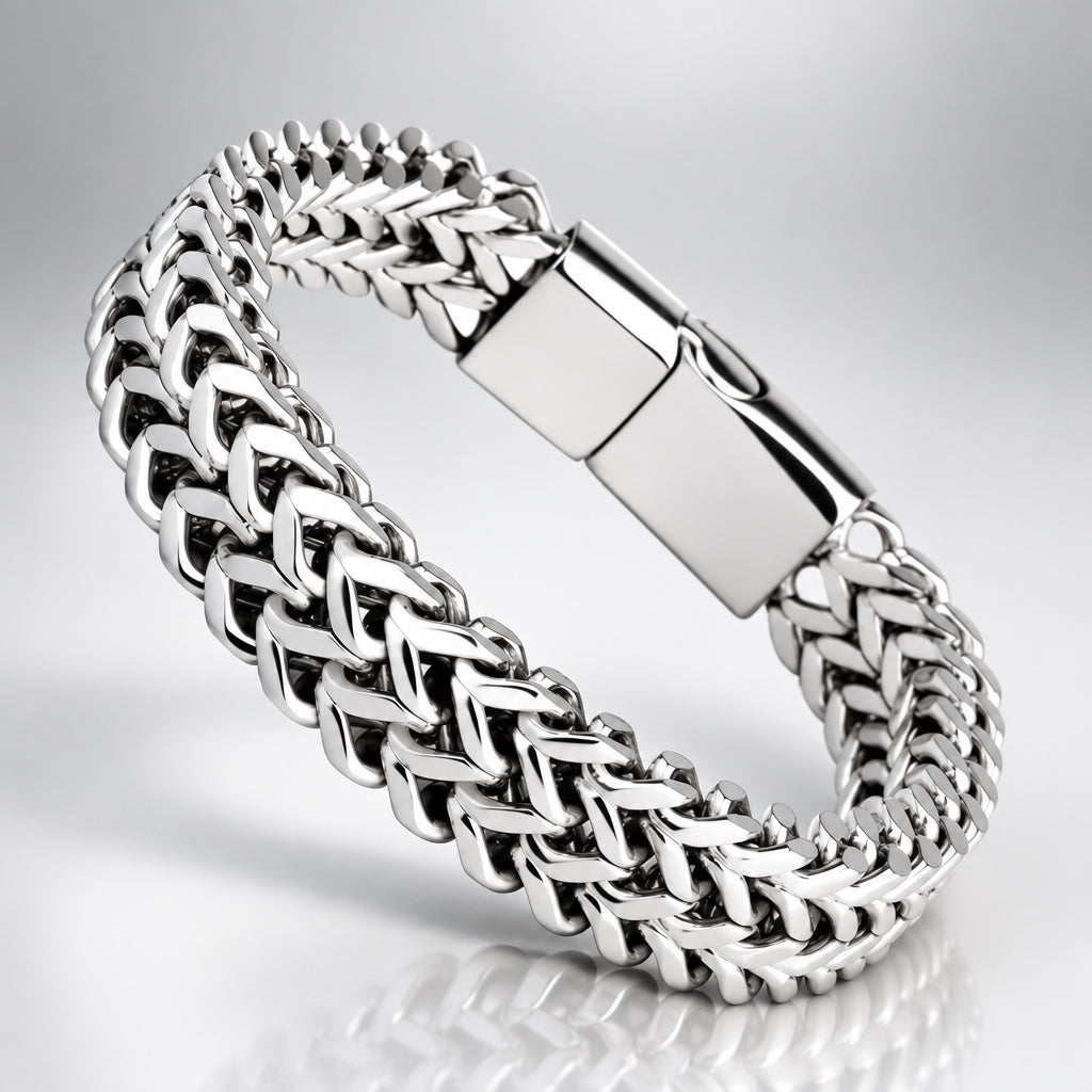 Woven Steel Chain Bracelet