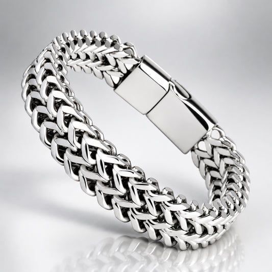 Woven Steel Chain Bracelet