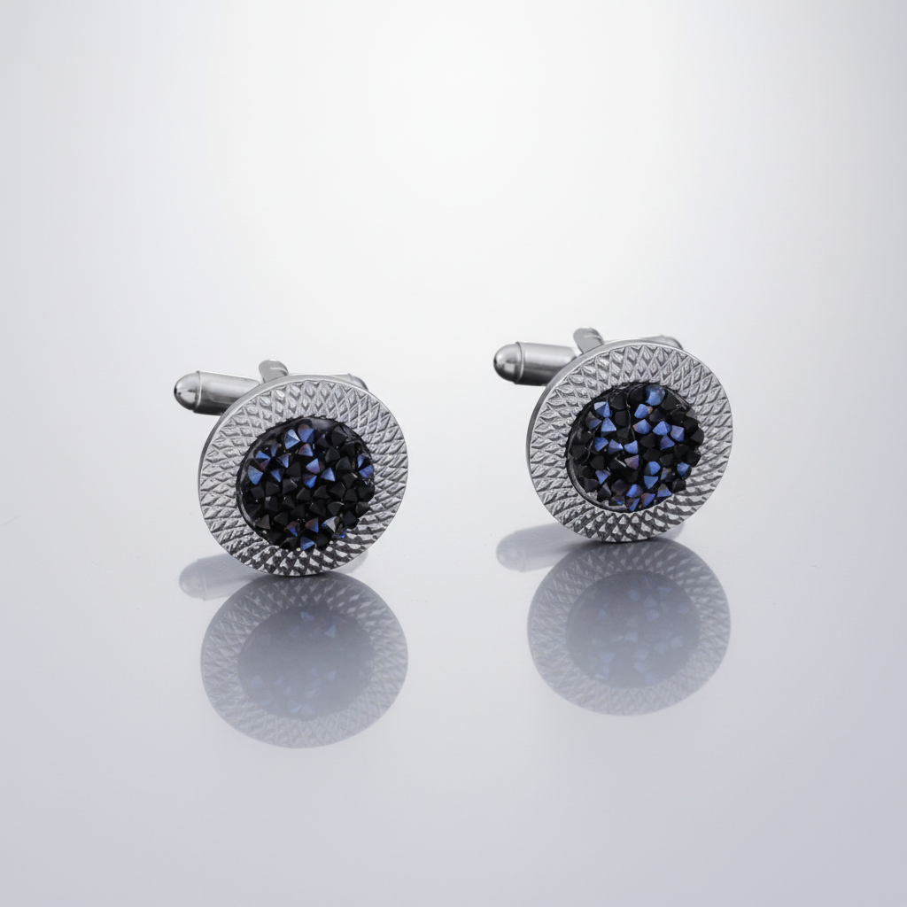 Glittery Blue Cufflinks