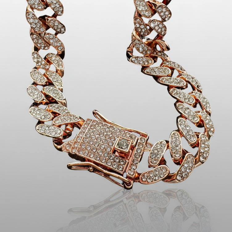 Cuban Chain Set in Rose Gold
