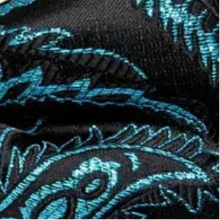 Peacock Blue Metallic Black Bowtie Set