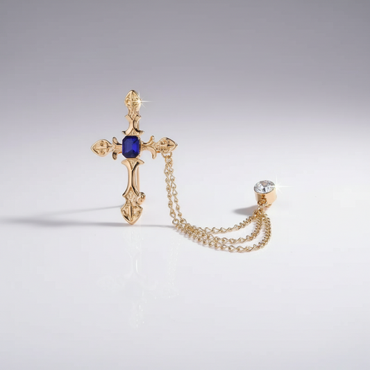 Cross & Chains Lapel Pin