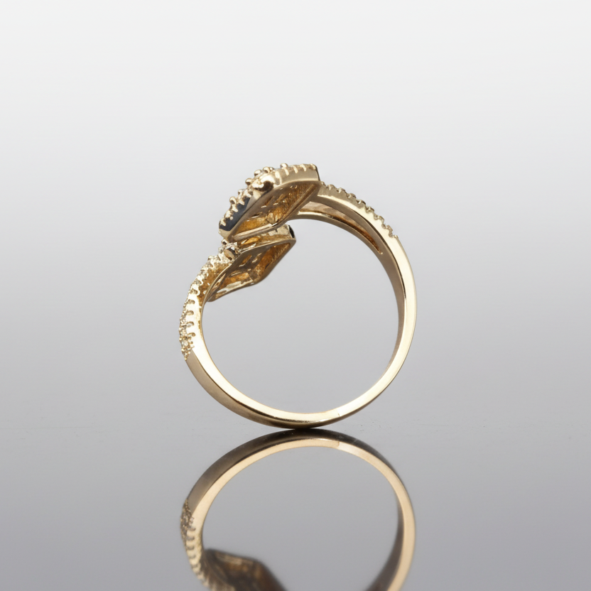 Twin Zircon Wrap All-Fit Ring