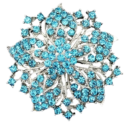 Blue Flower Brooch Pin