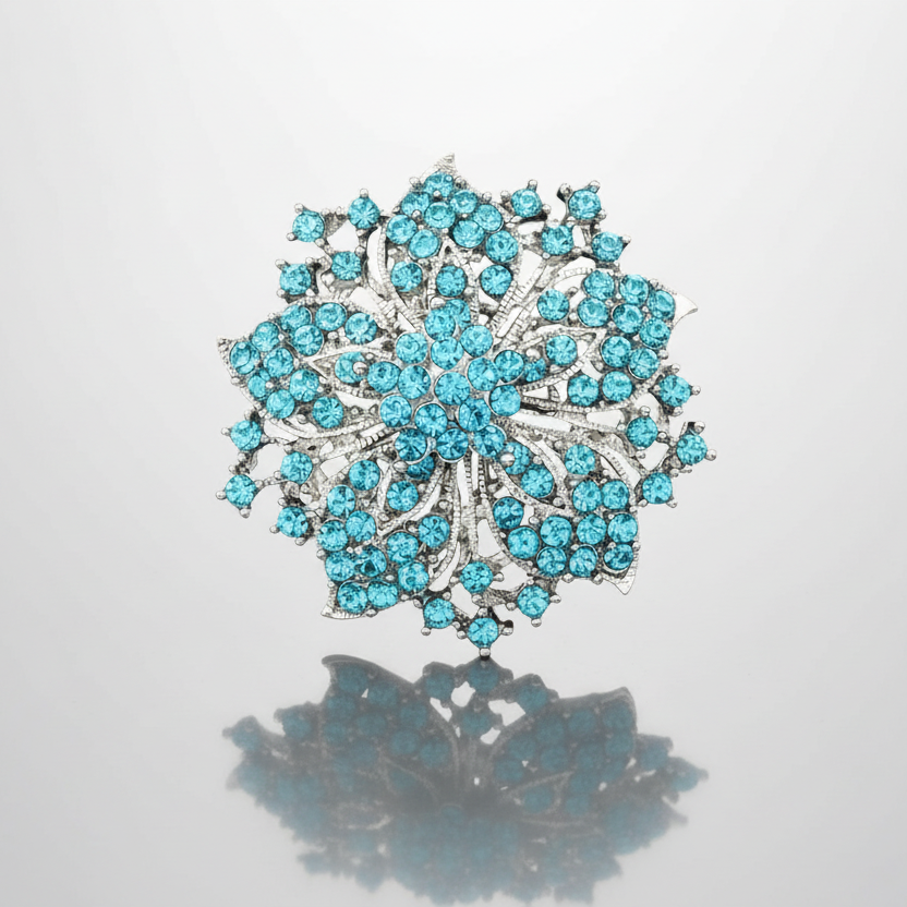 Sparkling Flower Brooch Pin