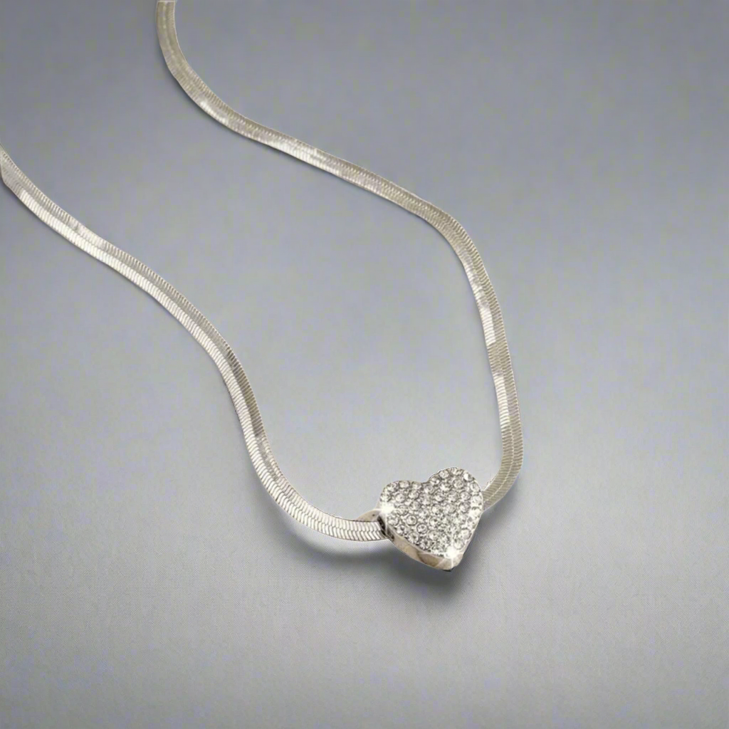 Heart Rhinestone Necklace