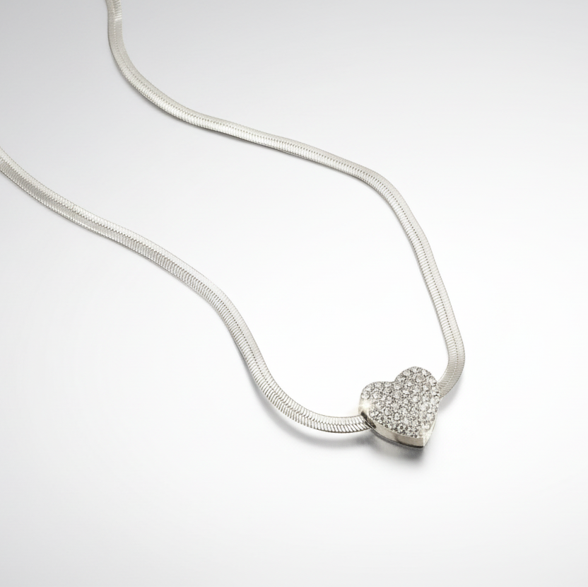 Heart Rhinestone Necklace