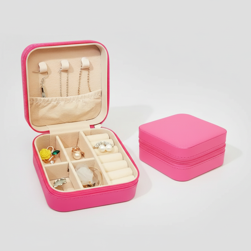 Jewelry Storage Case Rose Red