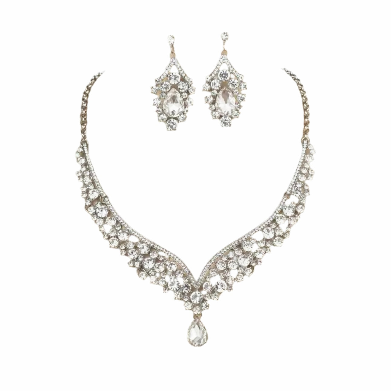 Teardrop Clear Jewelry Set