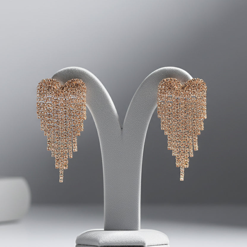 Heart Tassel Earrings