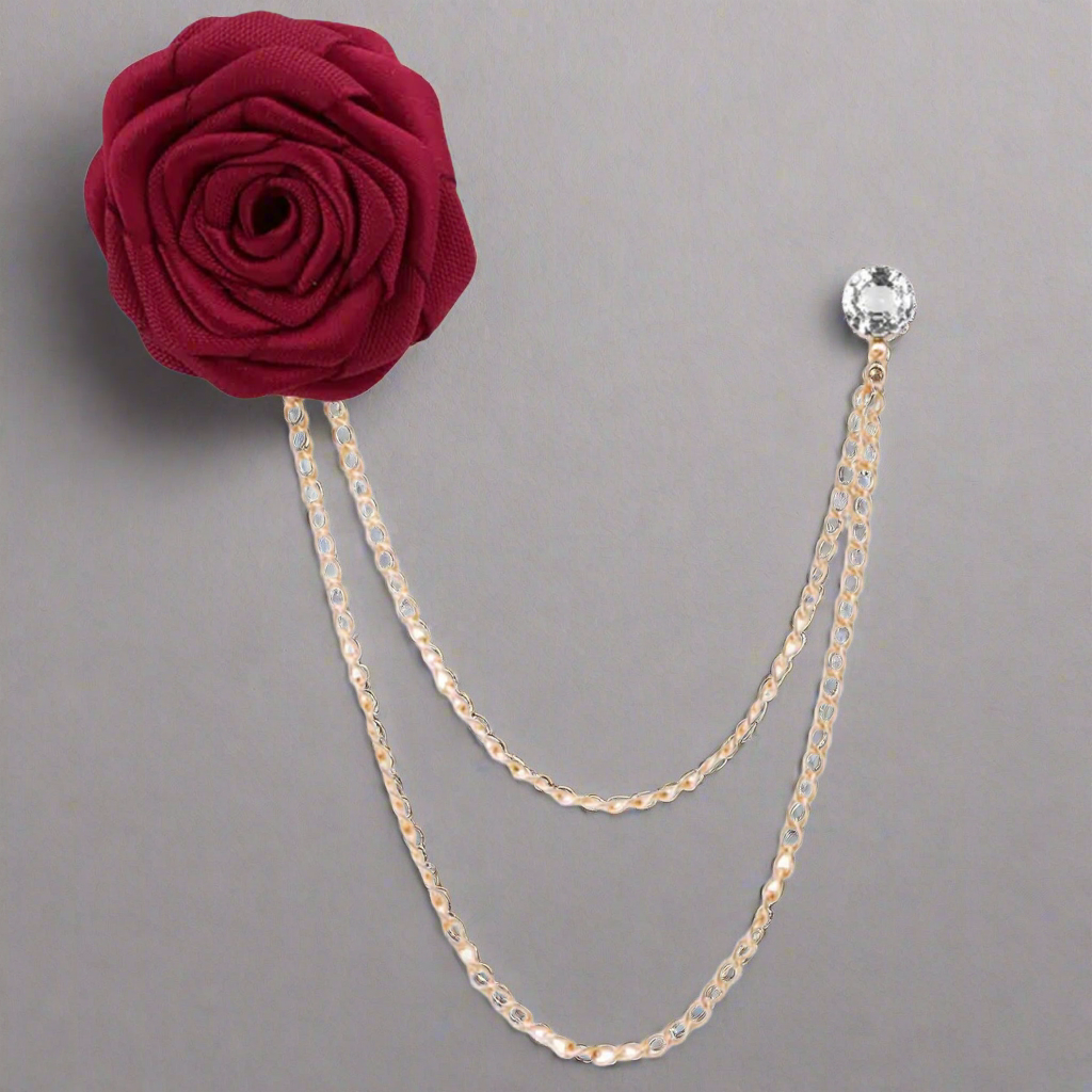 Champagne Flower Chain Lapel Pin