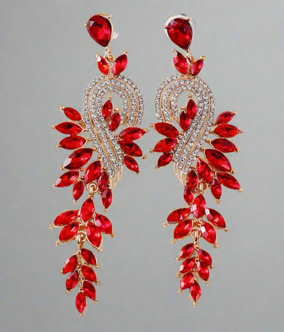 Pendant Red Earrings