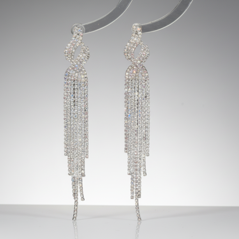 Iridescent Flame Tassel Earrings