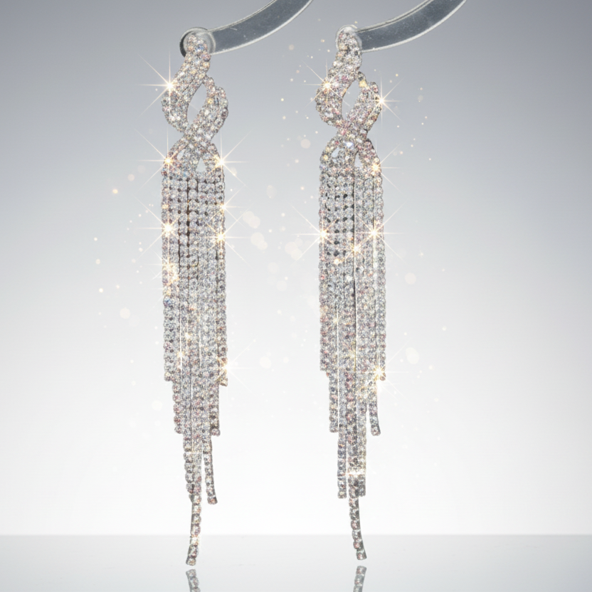 Iridescent Flame Tassel Earrings