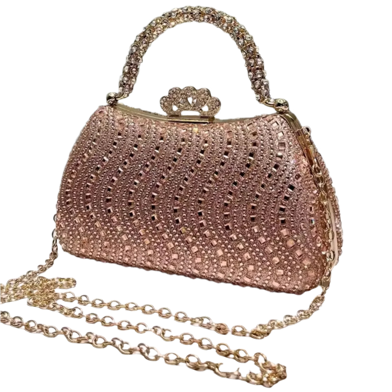 Sparkling Champagne Rose Gold Evening Bag