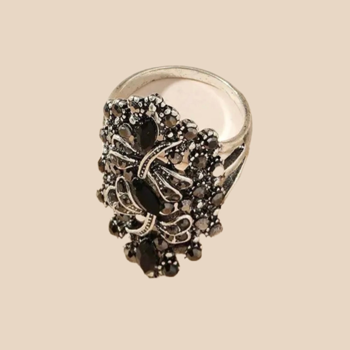 Dragonfly Black All-Fit Ring