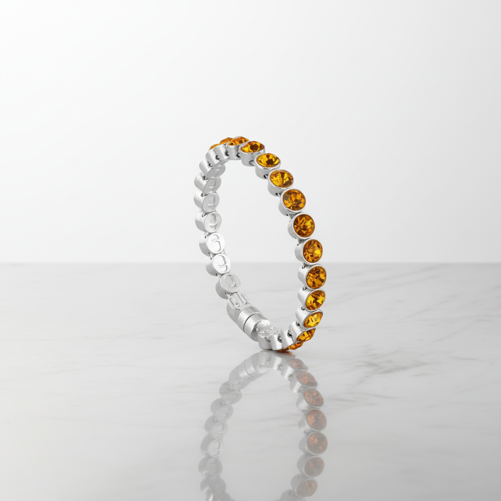 Yellow Silver Magnetic Clasp Bracelet