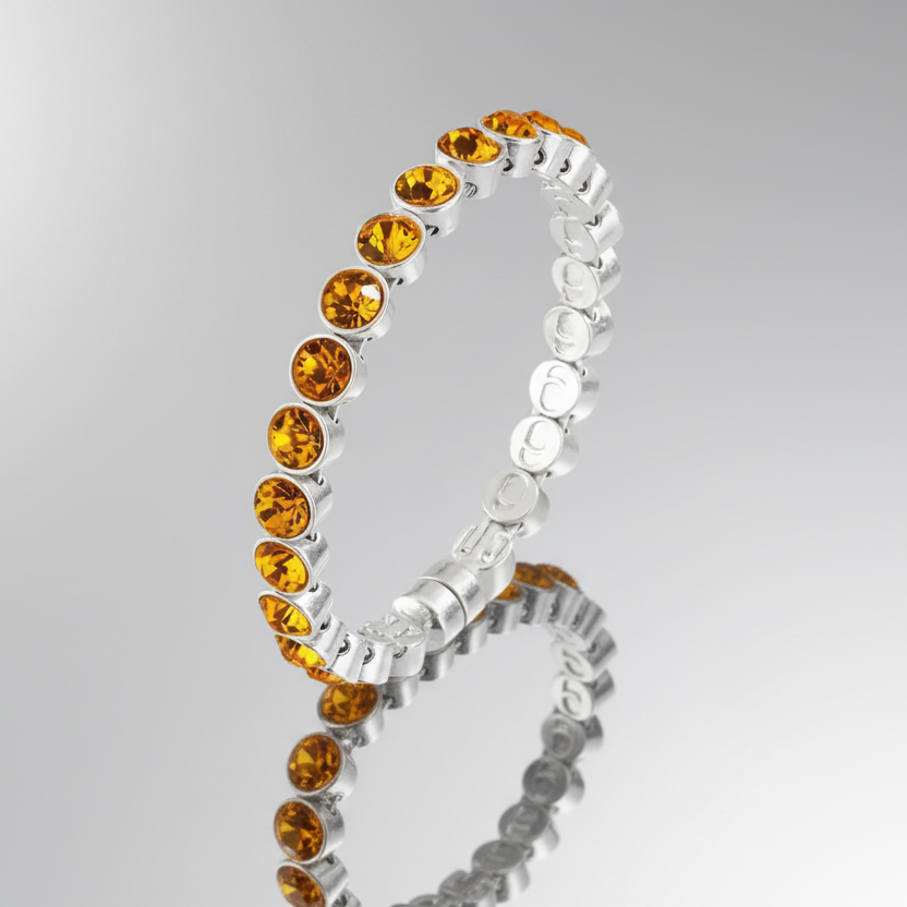 Yellow Silver Magnetic Clasp Bracelet