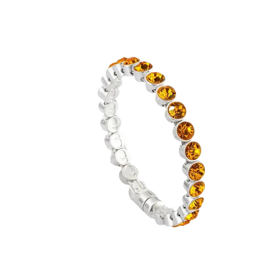 Yellow Silver Magnetic Clasp Bracelet