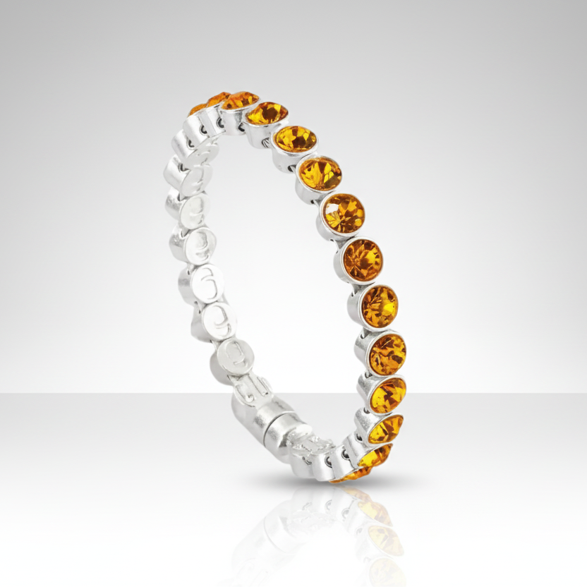 Yellow Silver Magnetic Clasp Bracelet