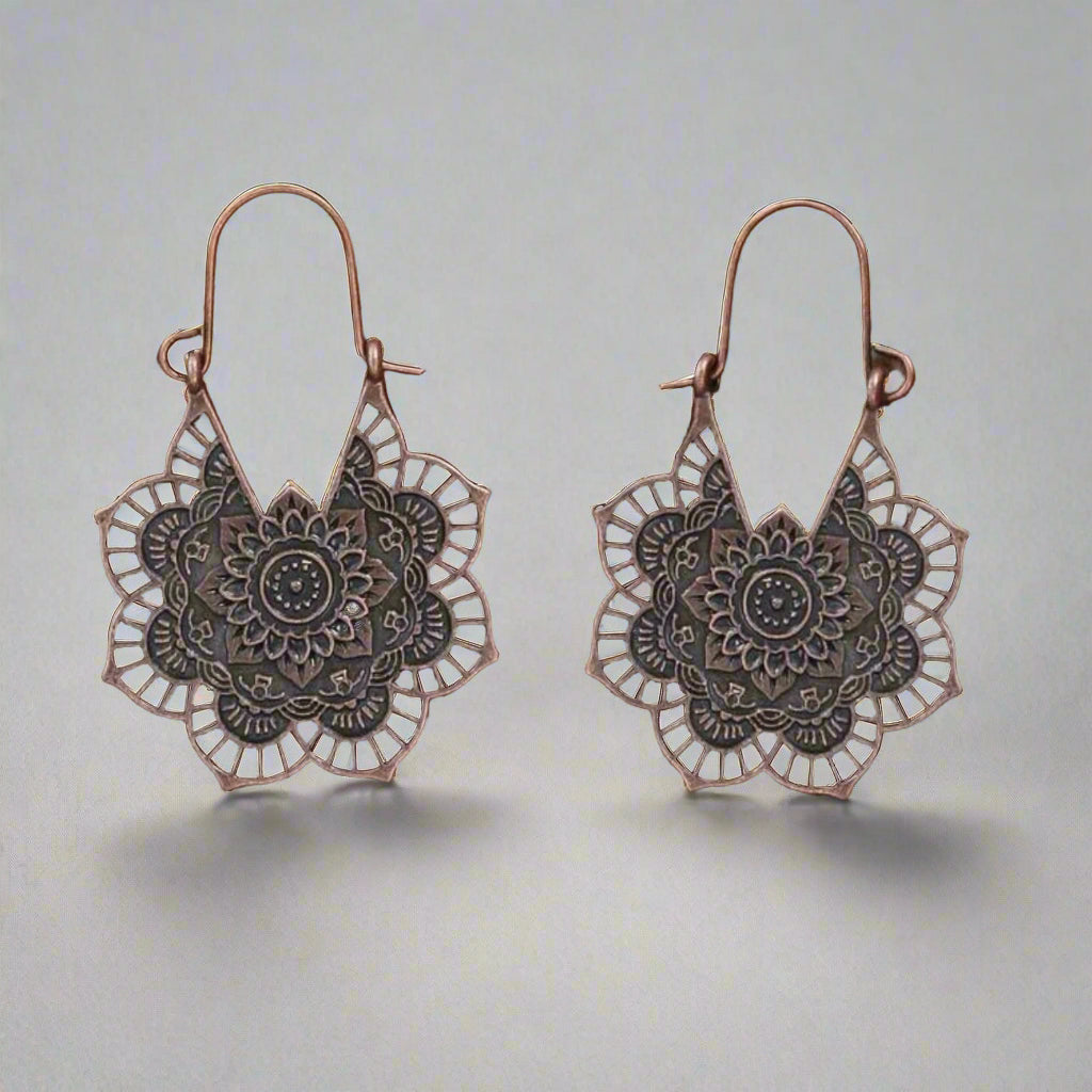 Retro Bronze Tone Earrings