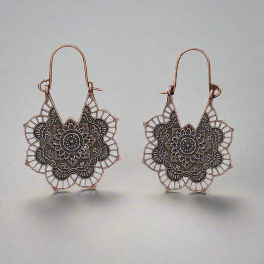 Retro Bronze Tone Earrings