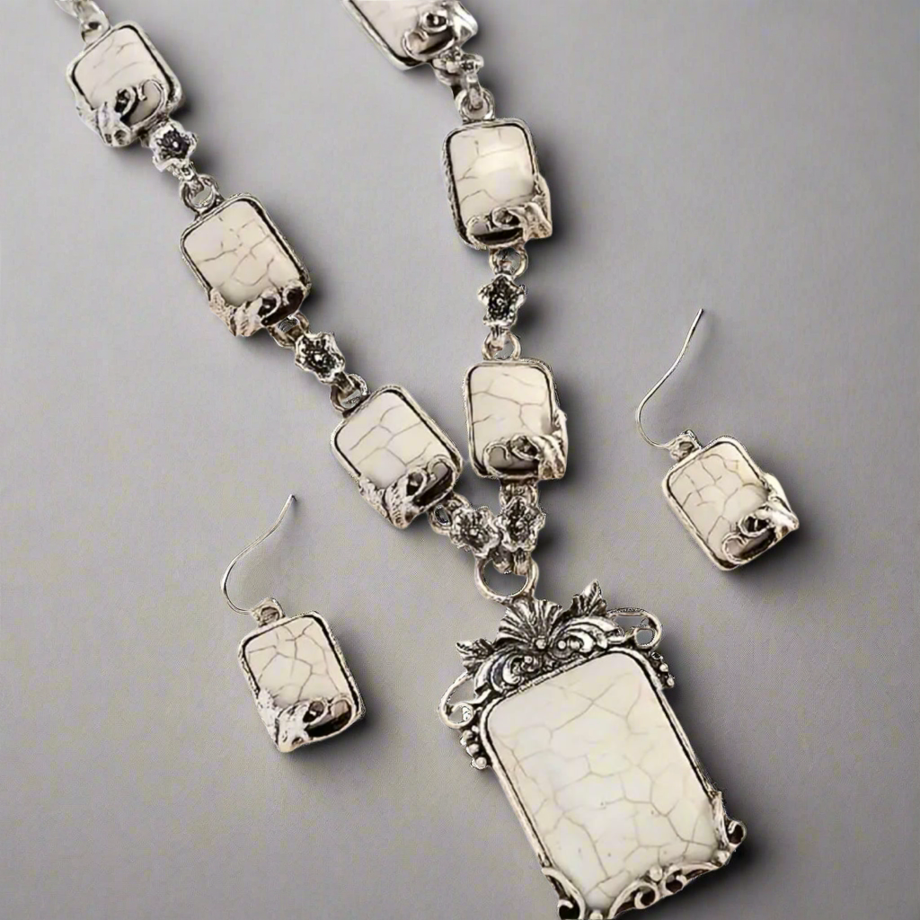 White Turquoise Jewelry Set