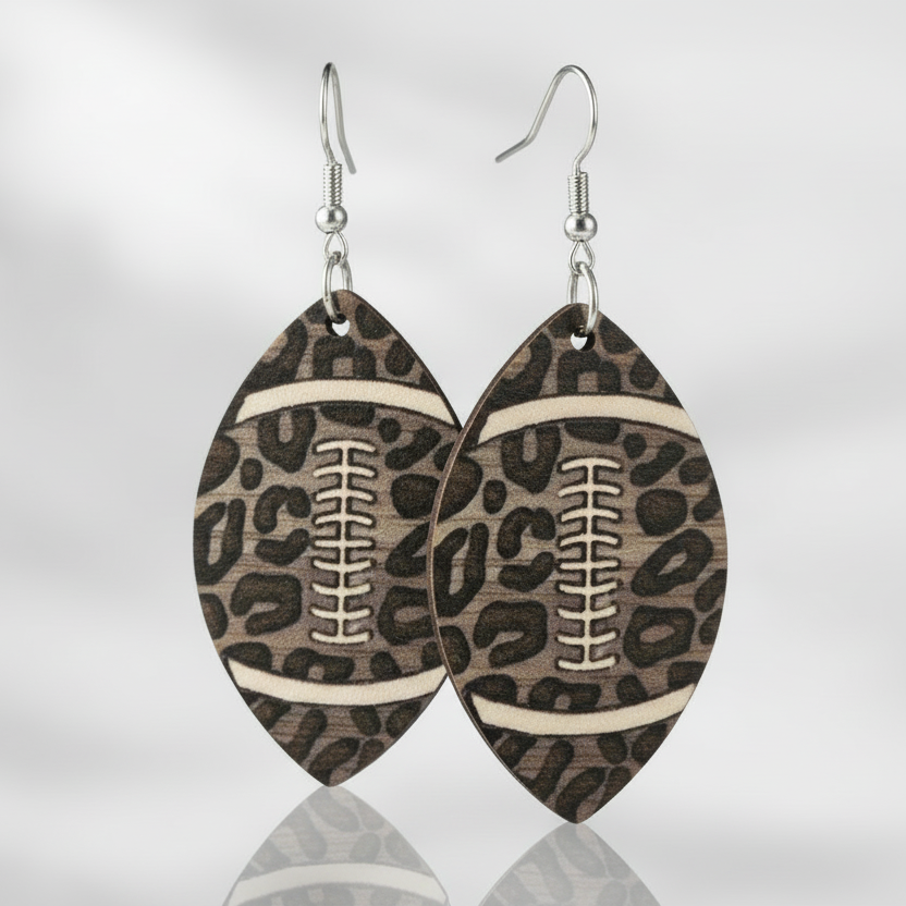 Football Animal Print Earrings