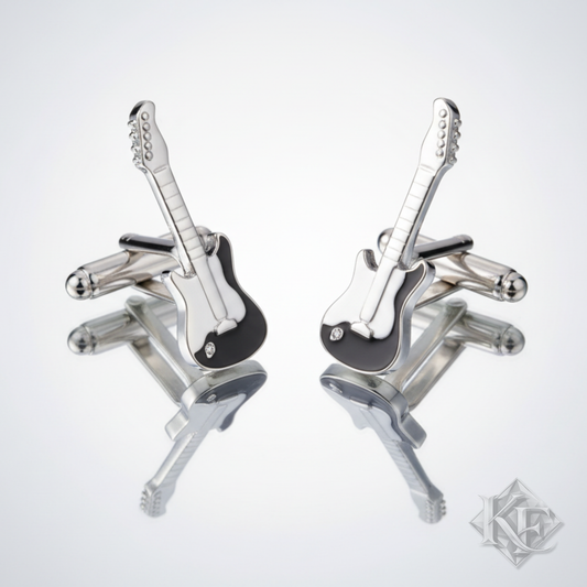 Guitar Cufflinks in Black