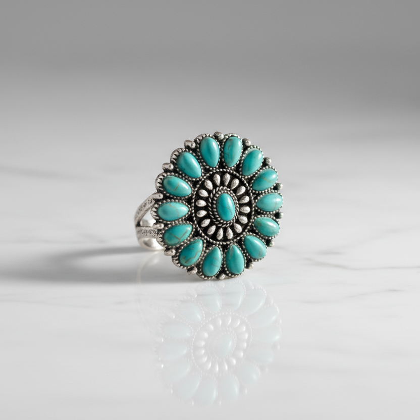 Oval 2 Turquoise Ring