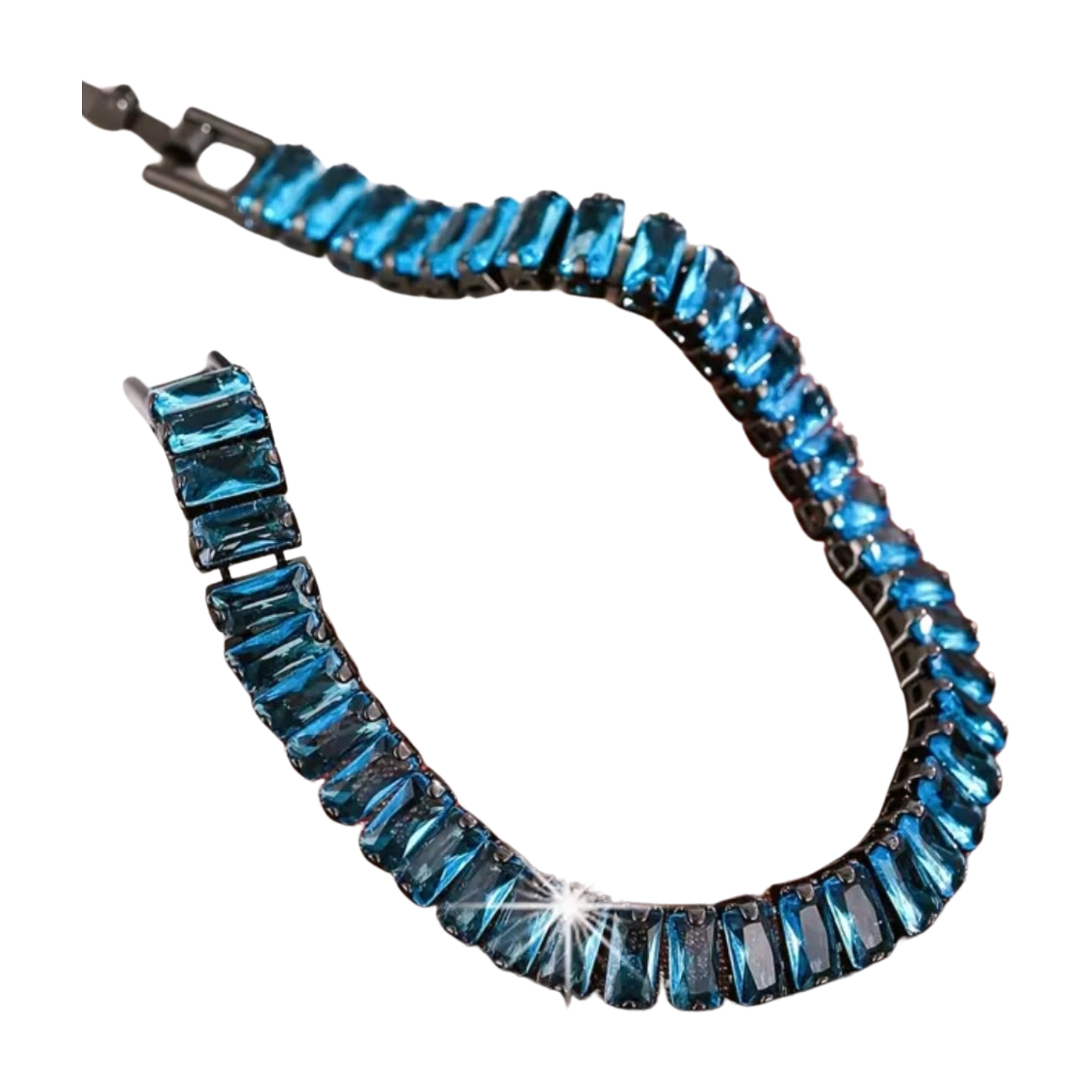 Blue Zircon Black Tennis Bracelet